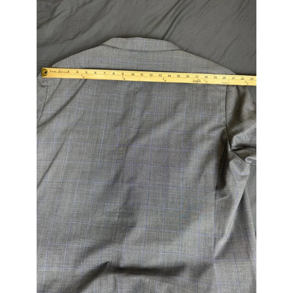 Peter Millar Grey Glen Plaid Virgin Wool Sport Coat Blazer 50R Made in Portugal
